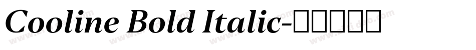 Cooline Bold Italic字体转换